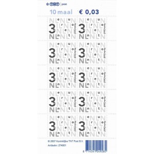 Bijplakzegels € 0,03